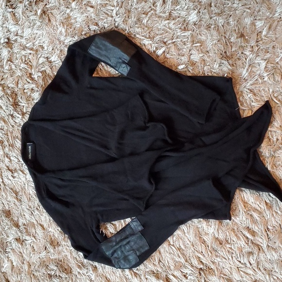 Zadig & Voltaire Daphnee wool cashmere leather patch cardigan - Picture 5 of 12